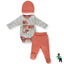 Βρεφικό σετ Bebetto Little guy, 3 τεμαχίων, 0-9 μηνών, T3235.