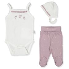 Βρεφικό σετ Bebetto Nature, Μωβ, 3 τεμαχίων, 0-6 μηνών, T3918.