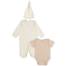 Βρεφικό σετ Bebetto Organic Farm, 3 τεμαχίων, 0-6 μηνών, Z987.