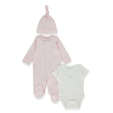Βρεφικό σετ Bebetto Organic Sleepy Sheepy, 3 τεμαχίων, 0-6 μηνών, Z1073.