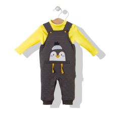 Βρεφικό σετ Bebetto Penguin ολόσωμη φόρμα και κορμάκι, 2 τεμαχίων, 3-24 μηνών, K3644.