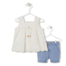 Βρεφικό σετ Bebetto Serious Girl Εκρού, 2 τεμαχίων, 6-36 μηνών, K3877.