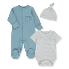 Βρεφικό σετ για νεογέννητο Bebetto Stars and Elephants, 3 τεμαχίων, 1-6 μηνών, Z950.