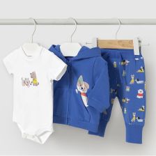 Βρεφικό σετ Mayoral αθλητική φόρμα και κορμάκι, 3 τεμαχίων, 1-9 μηνών, 1803.