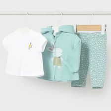 Βρεφικό σετ Mayoral, αθλητική φόρμα και μπλουζάκι, 3 τεμαχίων, 0-24 μηνών, 1826.