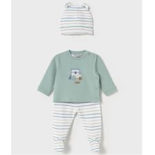 Βρεφικό σετ Mayoral Μπλούζα, παντελονάκι και καπέλο, 0-2 μηνών, 1557.
