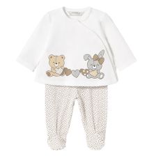 Βρεφικό σετ Mayoral, τυπωμένη μπλούζα και παντελονάκι, 0-4 μηνών, 1588.