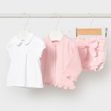 Βρεφικό σετ Mayoral μπλούζα, ζακέτα και παντελόνι, 3 τεμαχίων, 1-9 μηνών, 1287.