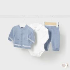 Βρεφικό σετ Mayoral, κορμάκι, γιλέκο και παντελόνι, 0-1 μηνών, 2516.