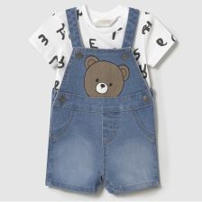 Βρεφικό σετ Mayoral ολόσωμη φόρμα και μπλουζάκι, τζιν, 2-24 μηνών, 1622.