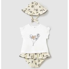 Βρεφικό σετ Mayoral φούστα, μπλουζάκι και καπέλο, 2-18 μηνών, 1876.