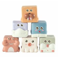 Βρεφικό σετ αισθητηριακών κύβων Raya Toys Educational Toy Set Θαλάσσια Ζώα, 6 τεμαχίων.