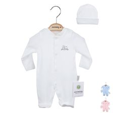 Βρεφικό σετ Ciccim Baby Ολόσωμη φόρμα και καπέλο, 0-3 μηνών, U4744.