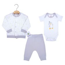 Βρεφικό σετ Сiccim Baby Πιγκουίνος, Γκρι, 3 τεμαχίων, 0-9 μηνών U4619.