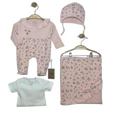Βρεφικό σετ μαιευτηρίου Ciсcim Baby FLOWER GARDEN, Ροζ, 4 τεμαχίων, 0-1 μηνών, U5138.