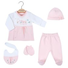 Βρεφικό σετ για νεογέννητο Ciсcim Baby Ροζ κουνέλι, 5 τεμαχίων, 0-3 μηνών, U4737.