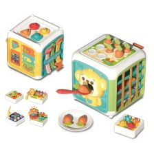 Βρεφικός κύβος δραστηριοτήτων Raya Toys Bussy Smart Cube, με αφαιρούμενα πάνελ.