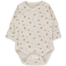 Βρεφικό κορμάκι Bebetto Wooden Car, Εκρού, 0-3 μηνών, T3975.