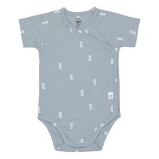 Βρεφικό κορμάκι Lassig GOTS Blocks light blue, κοντομάνικο, 0-24 μηνών.