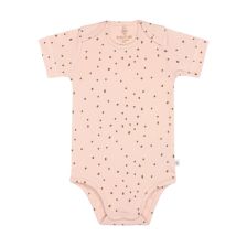 Βρεφικό κορμάκι Lassig GOTS Powder Pink, κοντομάνικο, 0-24 μηνών.