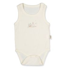 Βρεφικό κορμάκι φανελάκι Bebetto Organic Farm, Εκρού, 0-12 μηνών, T3827.