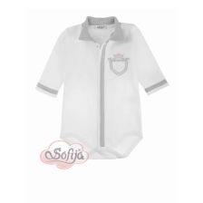 Βρεφικό κορμάκι με μακριά μανίκια Sofija Don Γκρι με ανοιχτό φερμουάρ, Μέγεθος 56-74 εκατοστών.