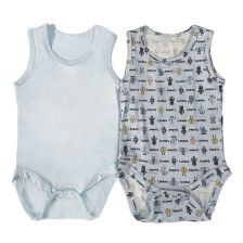 Βρεφικό κορμάκι-φανελάκι Bebetto Clouds 2 τεμαχίων, 9-36 μηνών, X061.