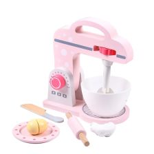 Ξύλινο παιδικό μίξερ Raya Toys με αξεσουάρ, Ροζ.