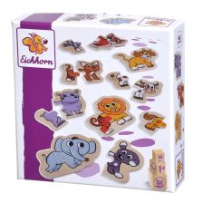 Ξύλινο παζλ με ζώα Eichhorn, 16 τεμαχίων.