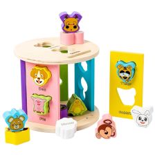 Ξύλινο παιδικό παιχνίδι Montessori Raya Toys Διαλογέας με ζώα.