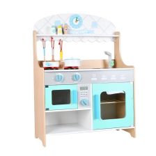 Ξύλινη παιδική κουζίνα Raya Toys Blue & White.