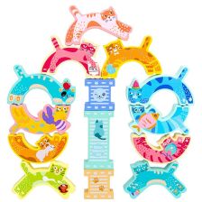 Ξύλινο παιχνίδι ισορροπίας Raya Toys Γάτες.