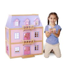 Επιπλωμένο ξύλινο κουκλόσπιτο Melissa and Doug 3 όροφοι 14570