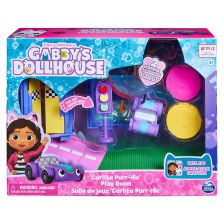 Σετ παιχνιδιού με φιγούρα Spin Master Gabby's Dollhouse Deluxe Room Carlita Purr-ific Play Room, με 2 εκπλήξεις.