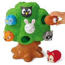 Παιδικό παιχνίδι σπιτάκι δέντρο Montessori Raya Toys Forest Animal Friends, με 10 ζωάκια από καουτσούκ.