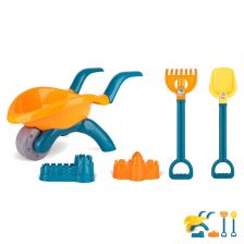 Σετ παιχνιδιών άμμου Raya Toys Καροτσάκι με αξεσουάρ, 5 τεμαχίων.