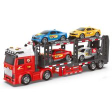Παιδικός Μεταφορέας αυτοκινήτων Raya Toys, με 4 αυτοκινητάκια, με μουσική και φώτα.