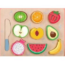 Παιδικό ξύλινο σετ κοπής Raya Toys Φρούτα.