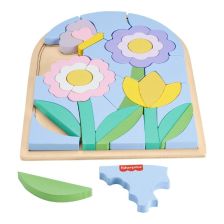 Παιδικό ξύλινο παζλ με πλαίσιο Fisher Price λουλούδι, 38 τεμαχίων.