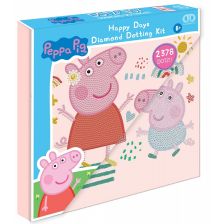 Παιδική διαμαντένια ταπισερί Diamond Dotz Peppa Pig-Happy days, με κορνίζα.