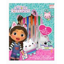 Παιδικό σετ Kids Licensing Gabby`s Dollhouse, σημειωματάριο με 6 τεμάχια στυλό gel.