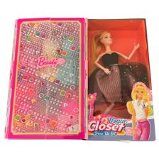 Παιδικό σετ κούκλα με ντουλάπα Raya Toys, με φωτάκια και αξεσουάρ.