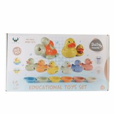 Παιδικό σετ μπάνιου Raya Toys Παπάκια και χελώνα με βαρκούλες, 16 τεμαχίων.