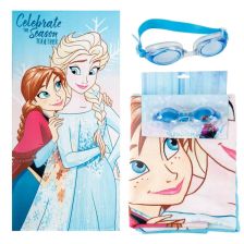 Παιδικό σετ παραλίας Cerda Frozen Πετσέτα θαλάσσης και γυαλιά κολύμβησης, 2200010834, 70 x 140 εκατοστών.