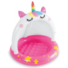 Παιδική φουσκωτή πισίνα INTEX Caticorn, με σκίαστρο.