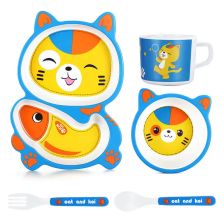 Παιδικό σετ σκευών φαγητού Raya Toys Bamboo fibres, Animals, 5 τεμαχίων.