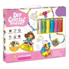 Παιδικό δημιουργικό σετ Raya Toys Κρυστάλλινα μενταγιόν για Πριγκίπισσες, με μπογιές και διαμάντια.