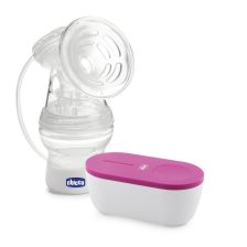 Ηλεκτρικό θήλαστρο για το μητρικό γάλα Chicco Travel Pink, φορητό.