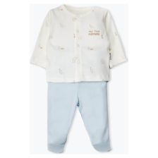 Βρεφική πιτζάμα Bebetto MY FIRST PLAYMATE ΜΠΛΕ 2 τεμαχίων, 0-6 μηνών, F1533.