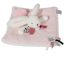 Λούτρινο παιχνίδι αγκαλιάς Doudou Κουνέλι με πομ-πομ 25 εκατοστών, DC3737.
